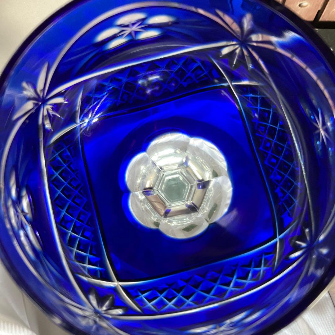 のわ　旧東独製　カメイガラス　被せ切子　クリスタルドナウ　ペアグラス