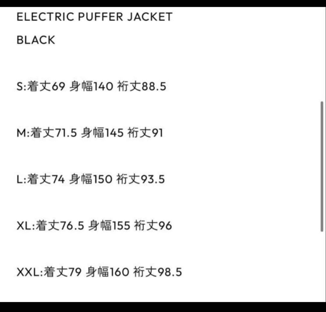 ジャケット・アウター ENNOY ELECTRIC PUFFER JACKET BLACK XL
