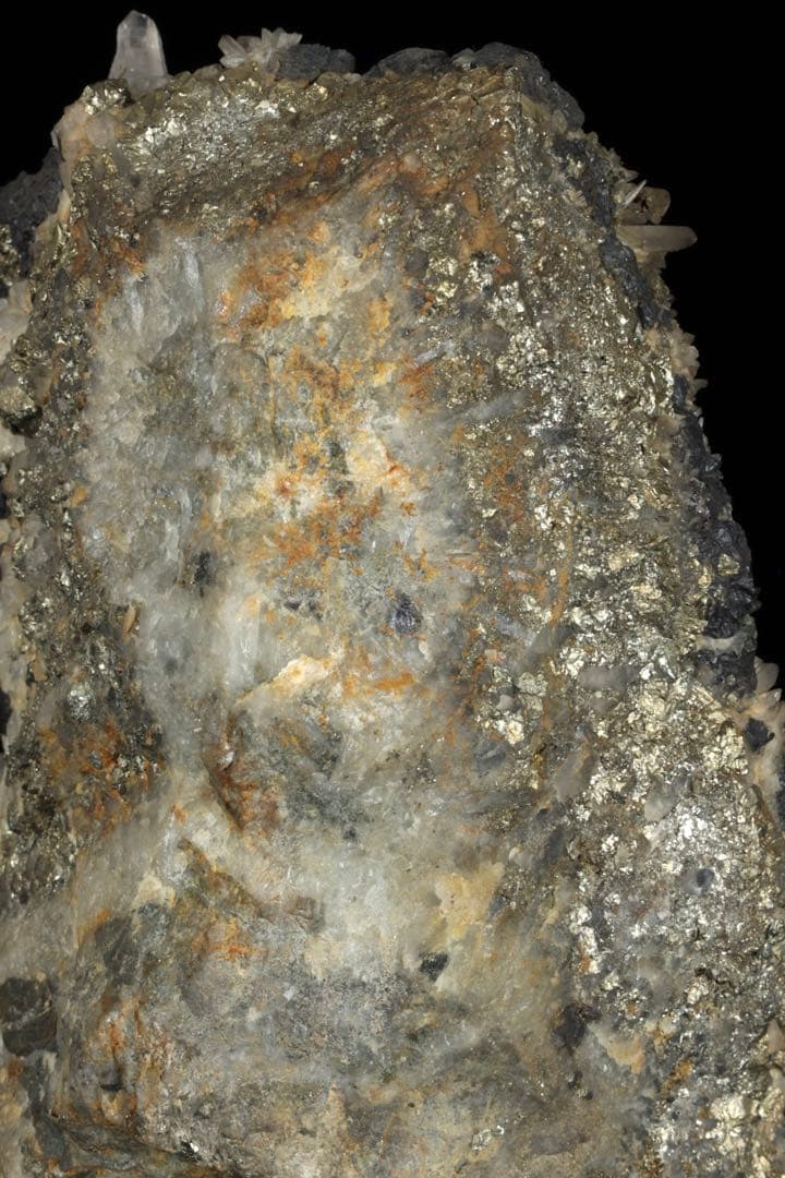 国産 白水晶クラスター 黄鉄鉱共生 青色虹彩 鑑賞石 原石 台座付 2166g