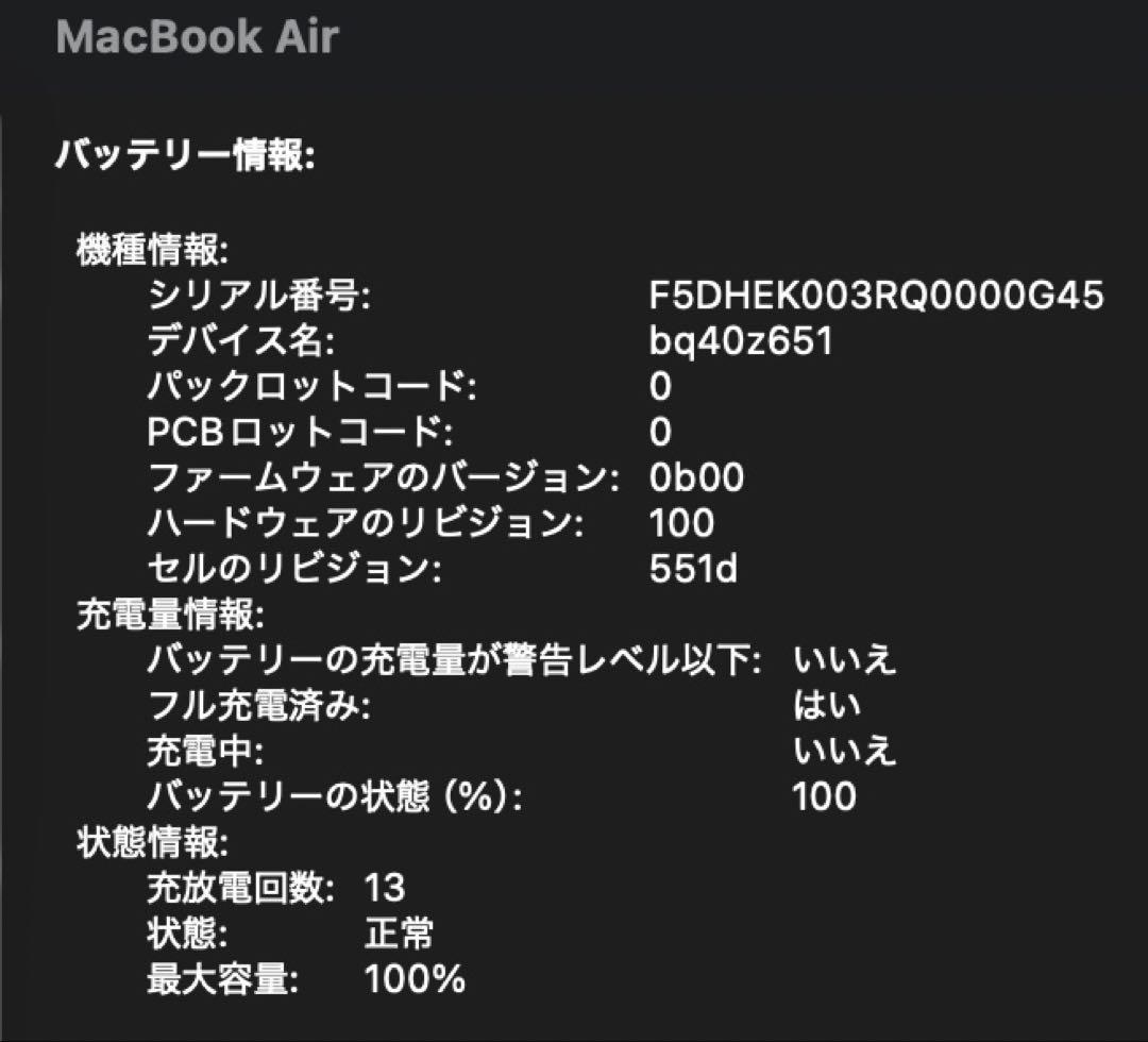 【美品】MacBook Air M4 16GB/512GB スカイブルー