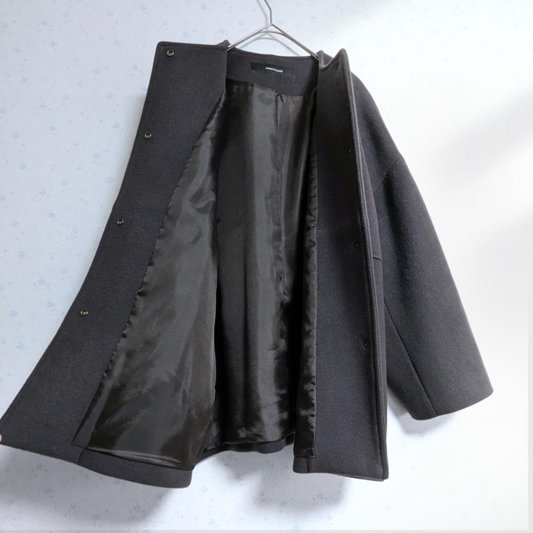 良品 ジャーナルスタンダード スーパー140ビーバーノーカラーショートコート