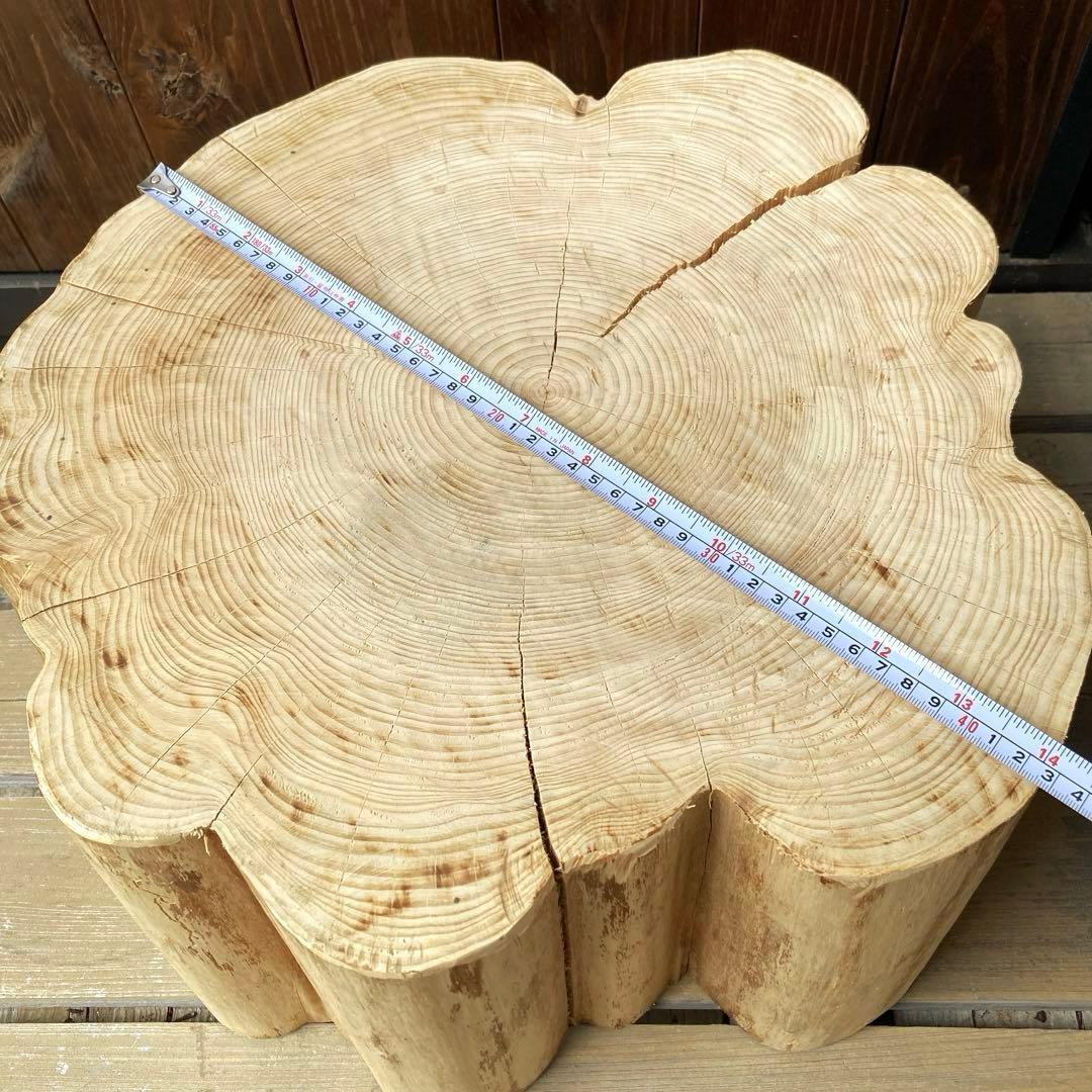 檜　スツール　特大　一点物　インテリア　ディスプレイ　ローテーブル　丸太　切り株