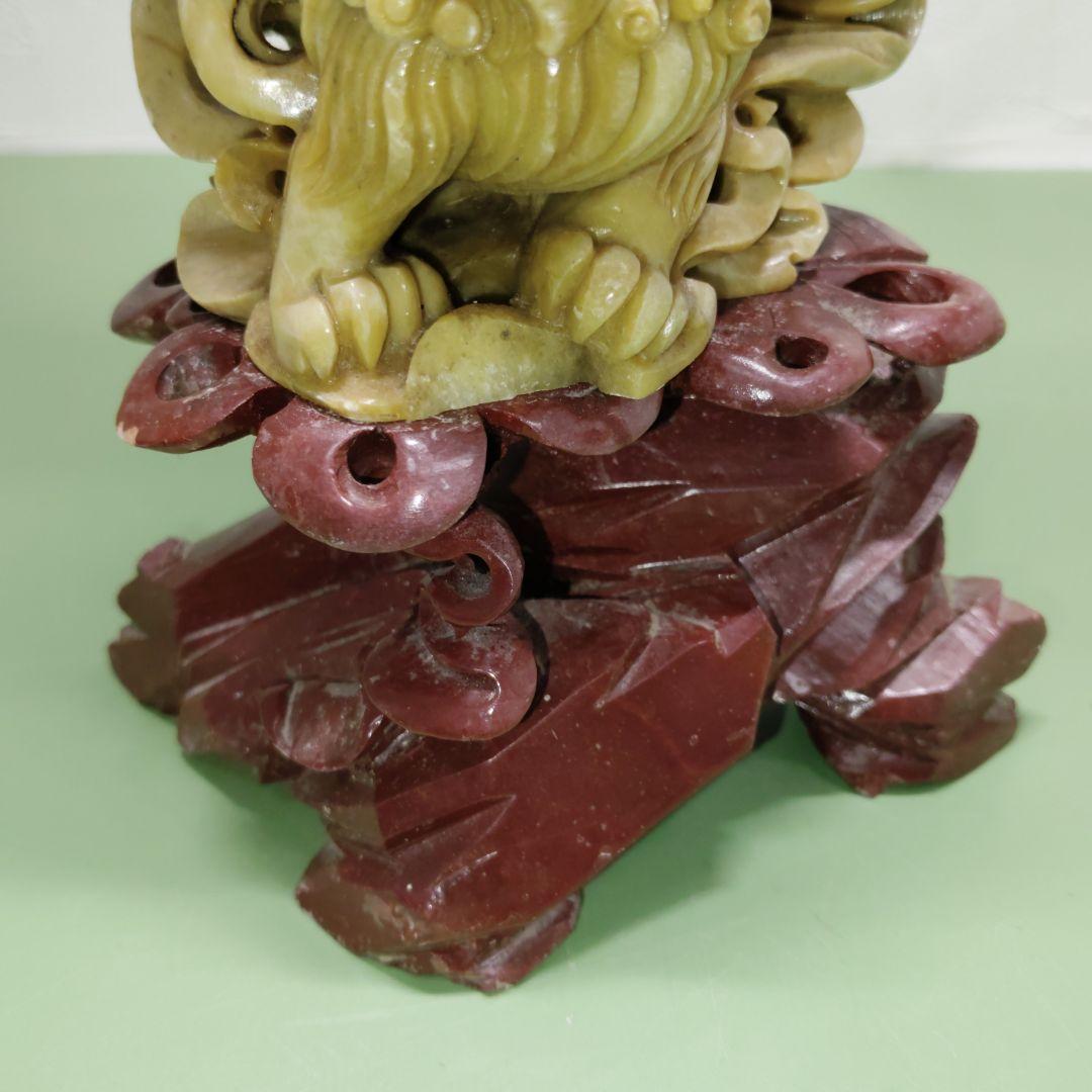 中国美術? 石彫刻 獅子 狛犬 置物 オブジェ インテリア