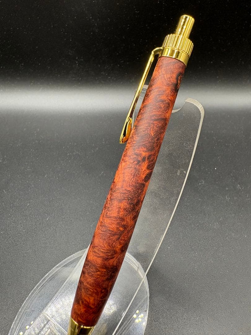 537超極上　本花梨　瘤杢　木軸シャーペン　ボールペン