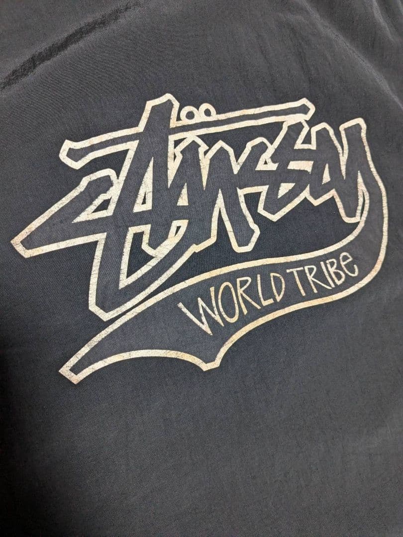 OLD STUSSY 紺タグ ナイロンジャケット ブラック