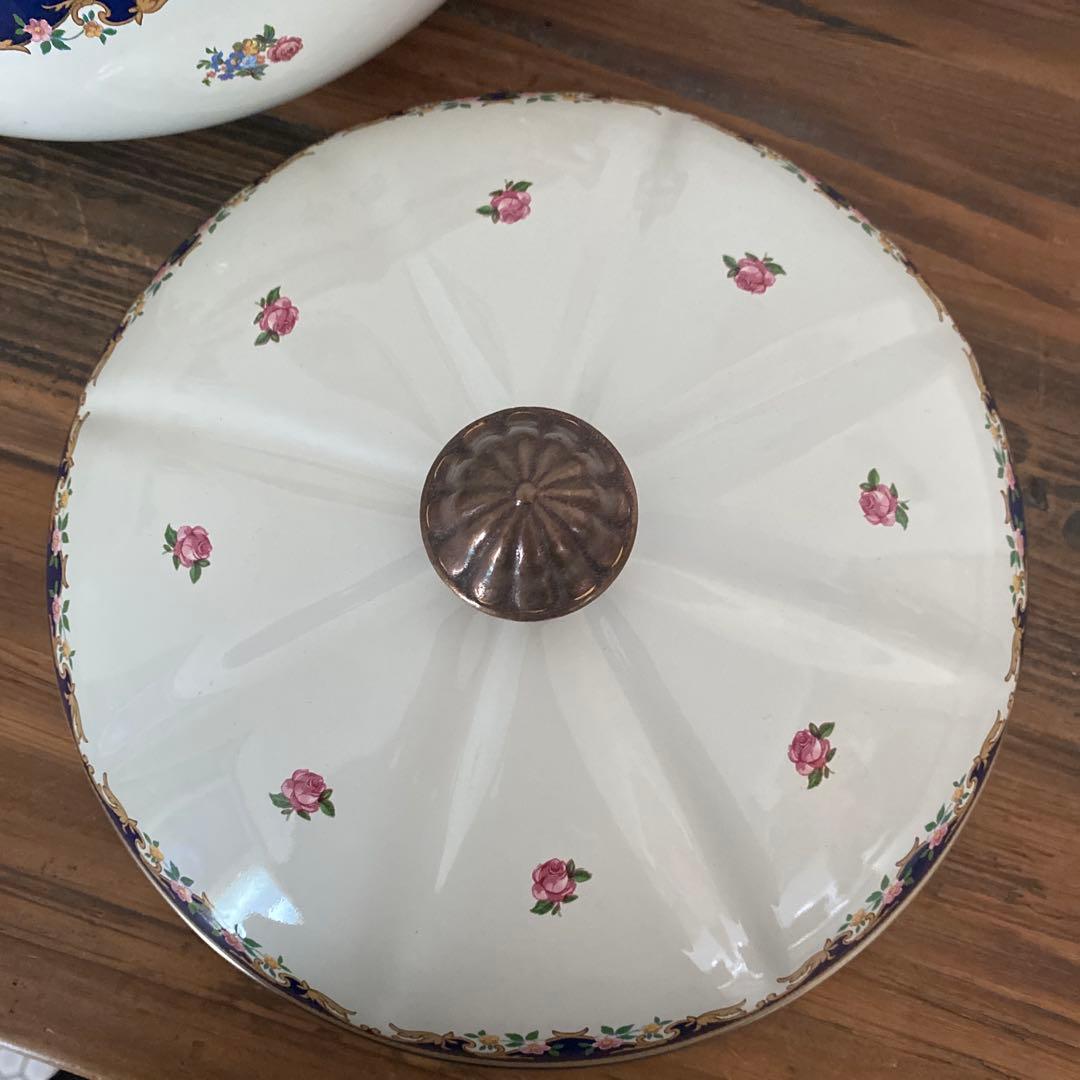 ラ*ネ様 希少　西ドイツ製　ASTA（Fissler)ホーロー両手鍋　バラ柄　ヴ