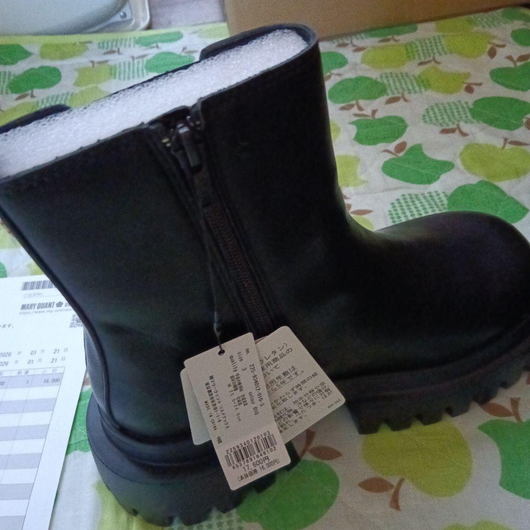 1月19日発売新作MサイズMARY QUANT ブラック サイドゴアブーツ