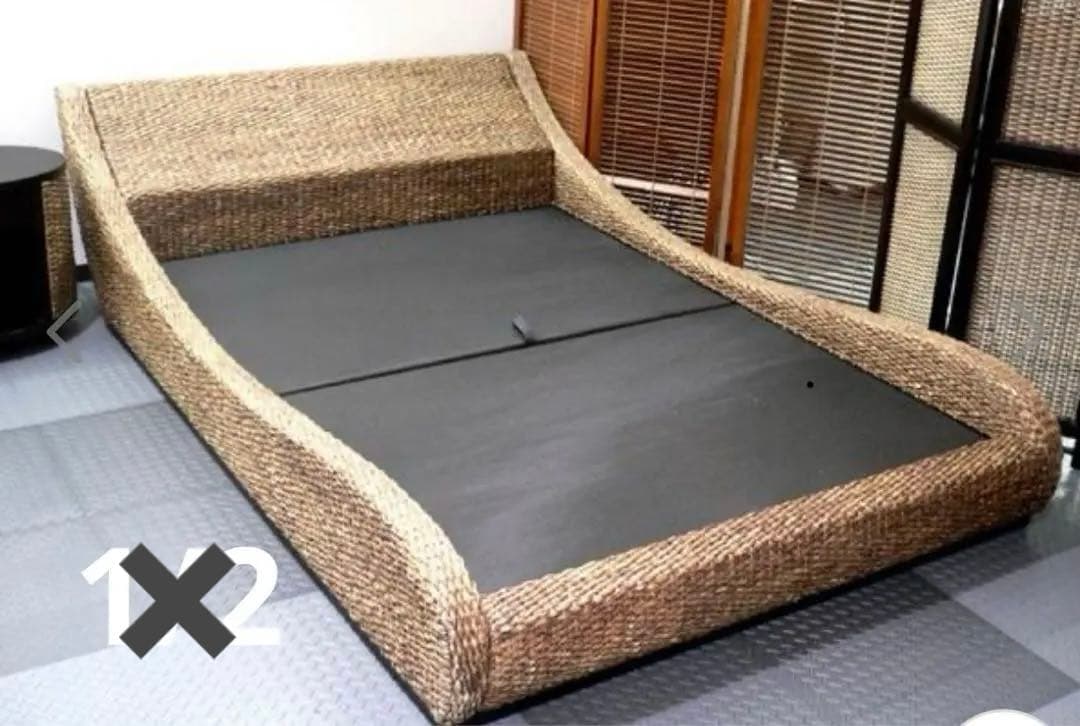 アジアン家具　ウォーターヒヤシンスベッドフレーム