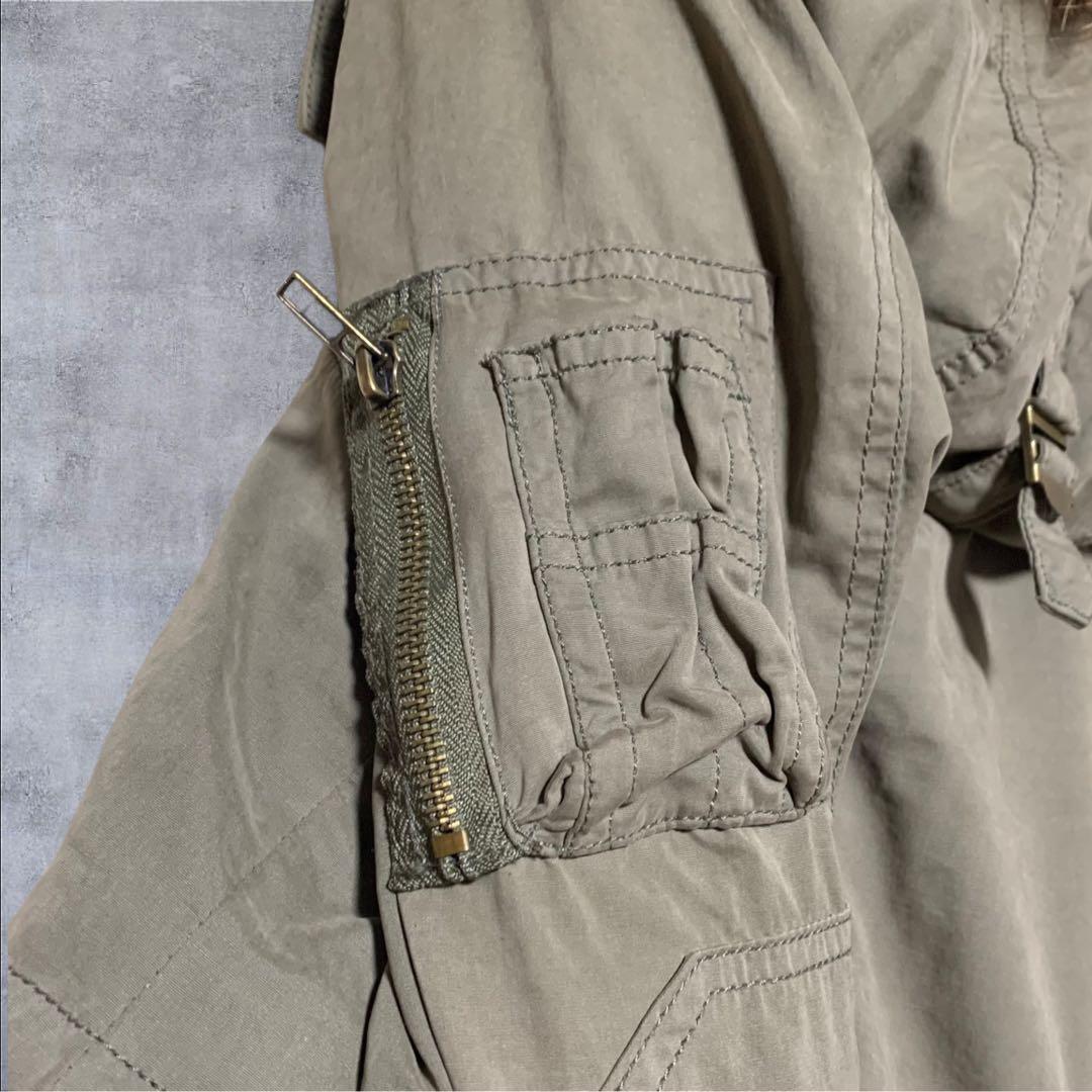 y2k グランジ　平成ギャル モッズコート　ヒョウ柄　ファー付き　3way