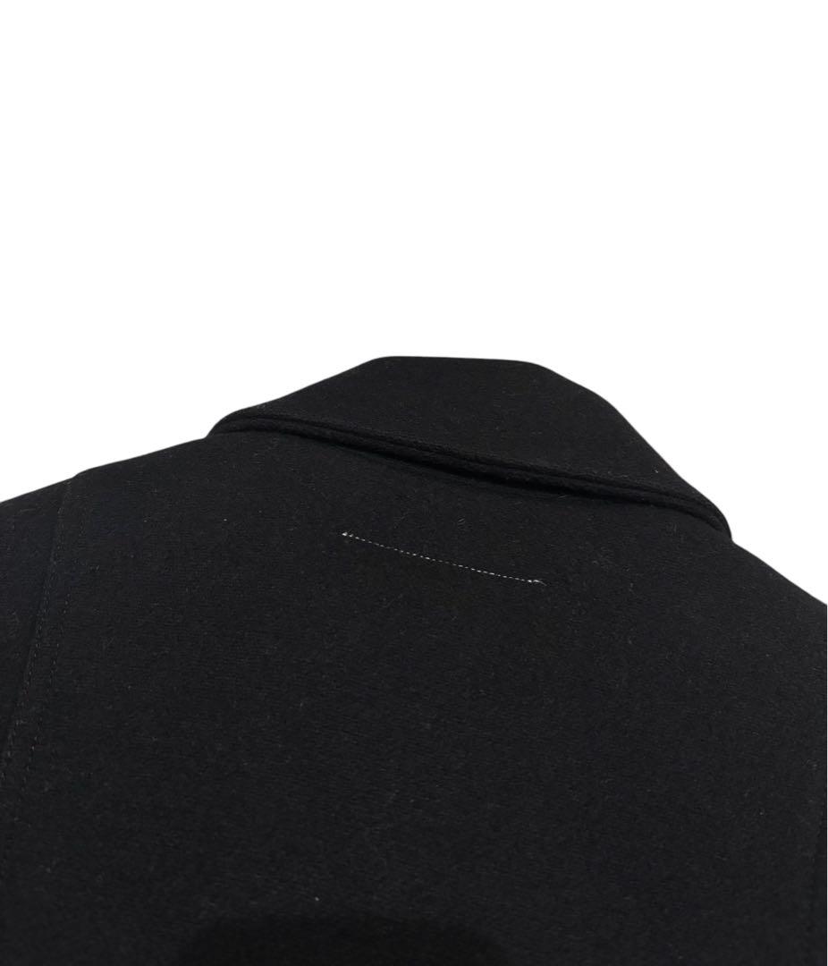 MM6 メルトンウールカーコート ブラック ポケット ファスナースリット 36