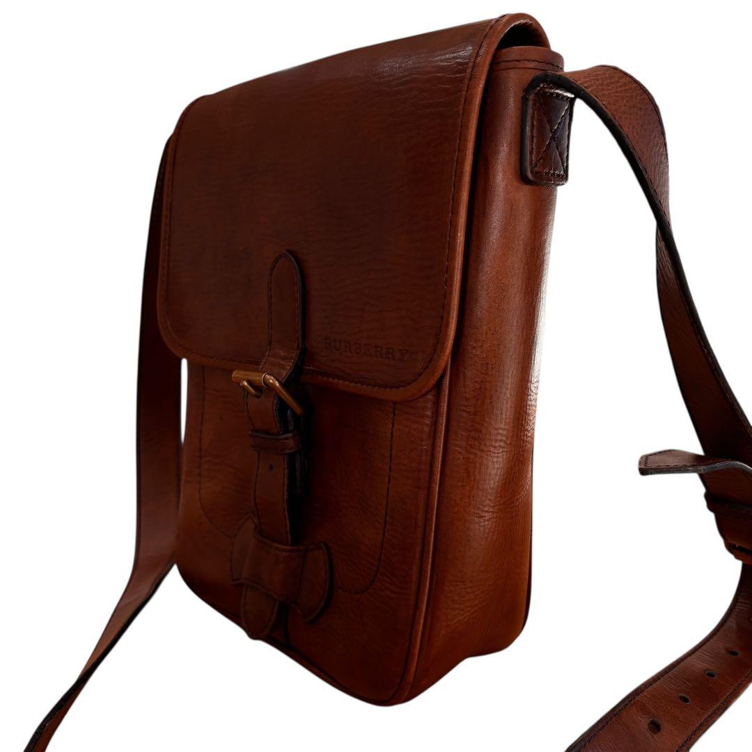 Burberry バーバリー　本革　ショルダーバッグ 茶 ヴィンテージ　レザー