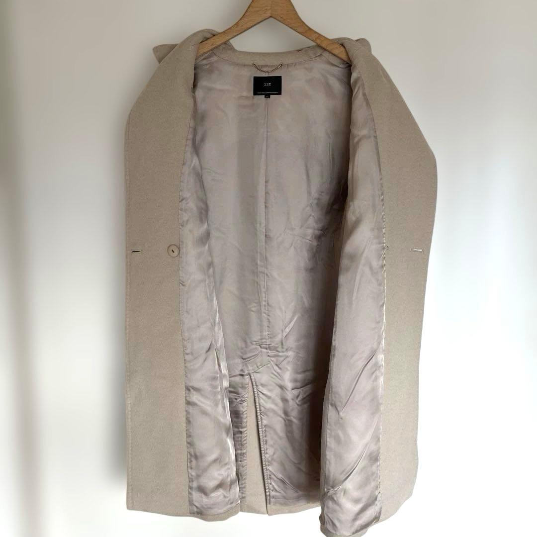 23区 ウール アンゴラ ビーバー フーデッド コート 40 L