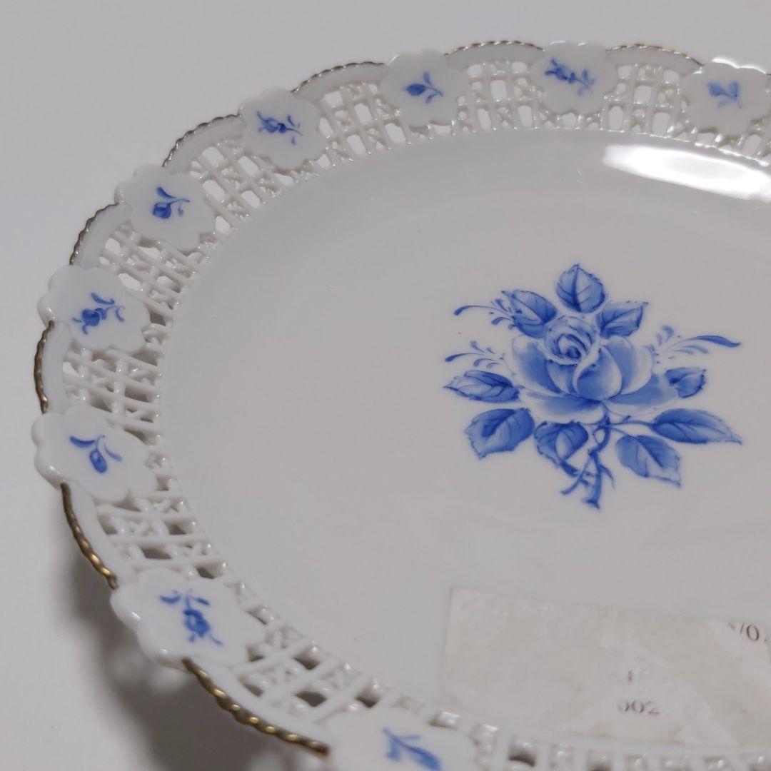 マイセンスタイル 新品 プレート ハンドメイド 手描き カットワーク 激レア