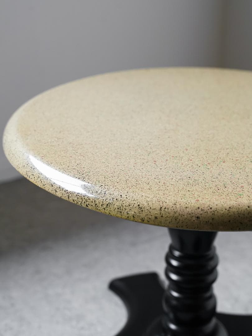 vintage ラウンド サイドテーブル テラゾー調　モダン 昭和レトロ