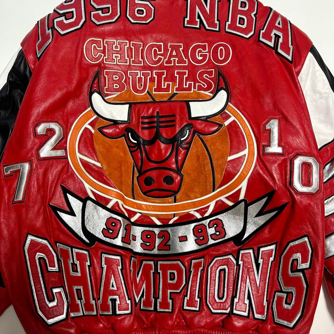 希少JEFF HAMILTON シカゴ・ブルズ レザースタジャン レッド M