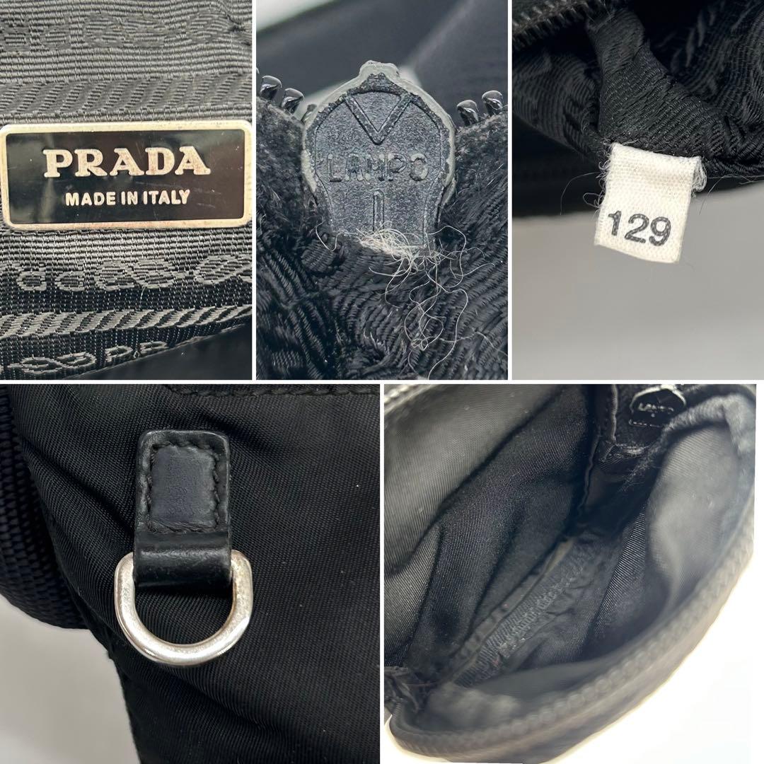 【新型 美品】PRADA プラダ ボディバッグ テスートナイロン 三角ロゴ 黒