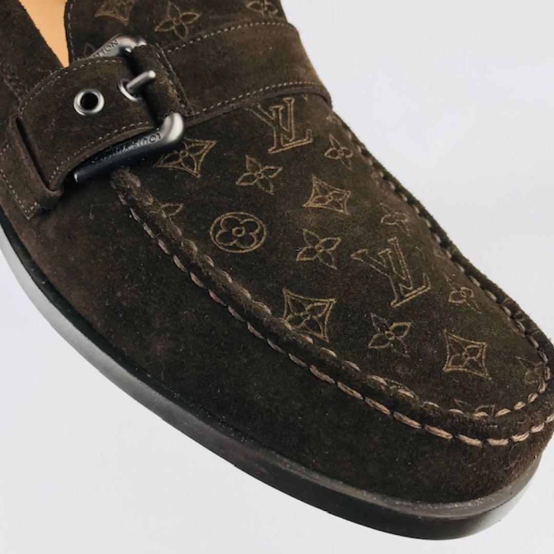 美品★ルイヴィトン・レザー モノグラム柄 ドライビングシューズ(91/2)