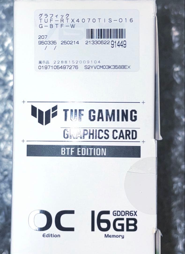 展示品 TUF GAMING rtx4070ti super16GB BTF