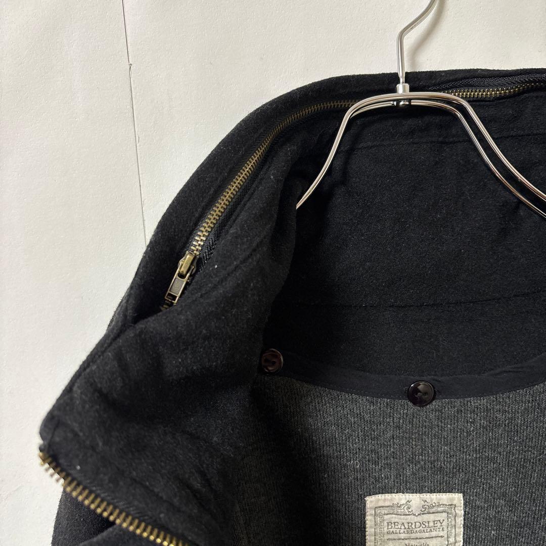 BEARDSLEY ビアズリー【Ｆ】膝丈コート ブラック フード ライナー 毛混