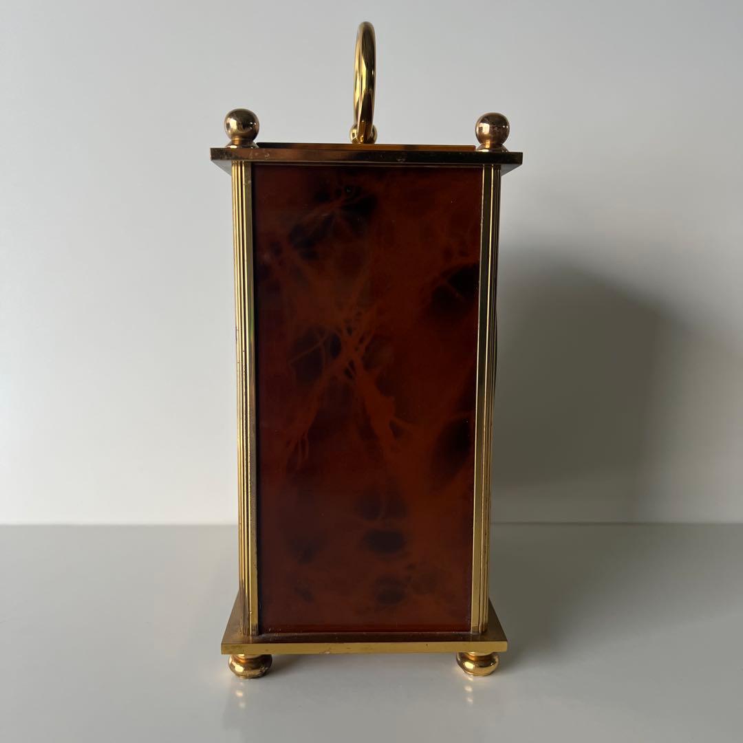 SWISS MADE ゼンマイ式置時計 鐘鳴り可 真鍮調