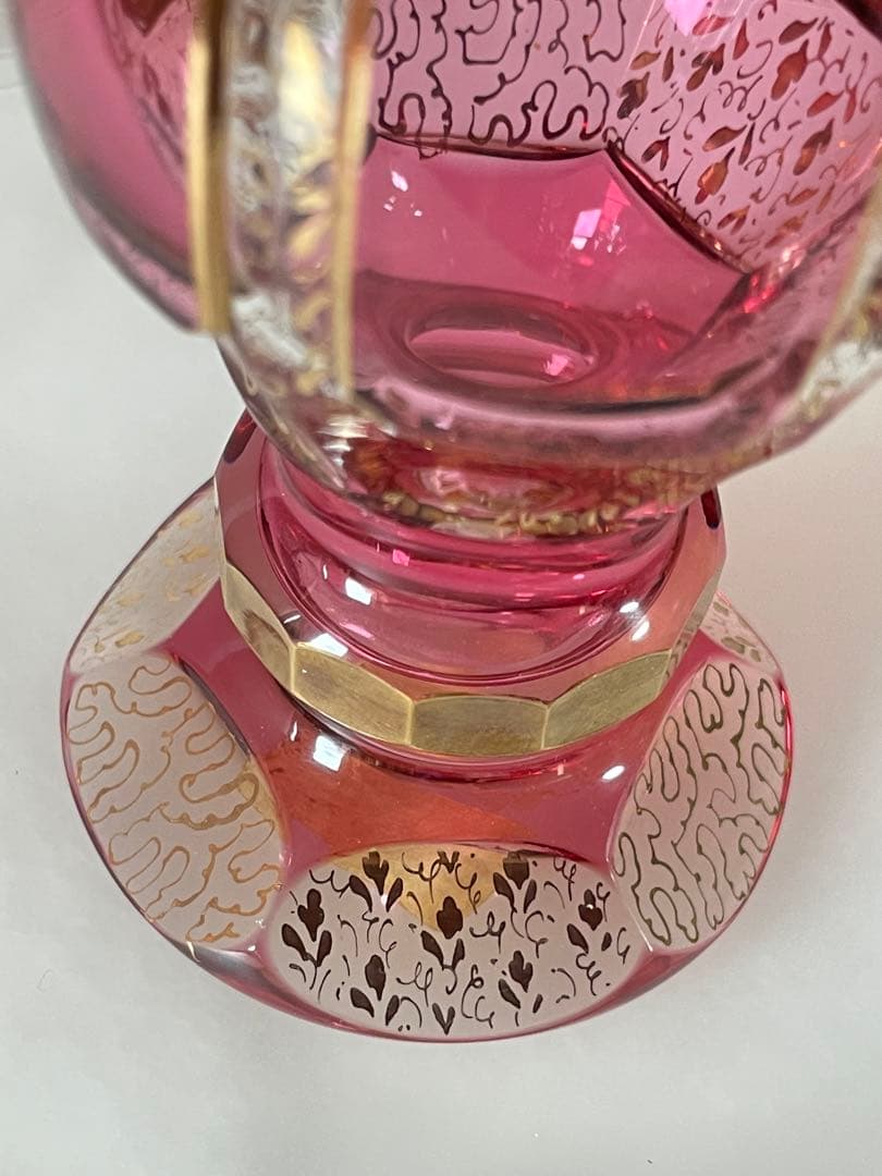 ボヘミアガラス エーゲルマン ロゼ アンティーク