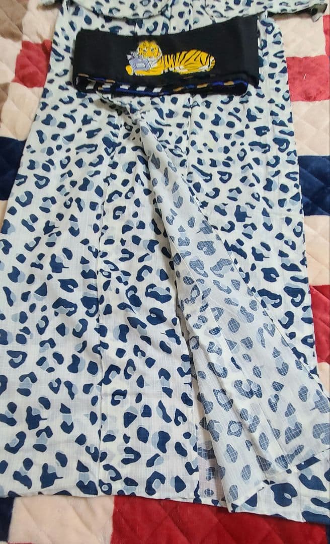 パメオポーズ　青レオパード浴衣　綿　万博やイベントや推し活にも！