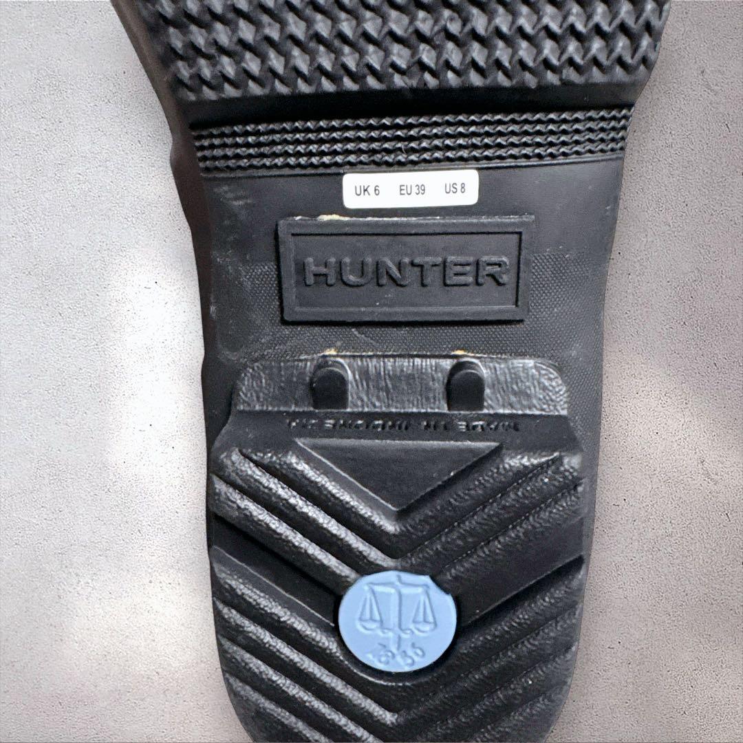 【美品】HUNTER ハンター 長靴 レインブーツUK6 ブラック