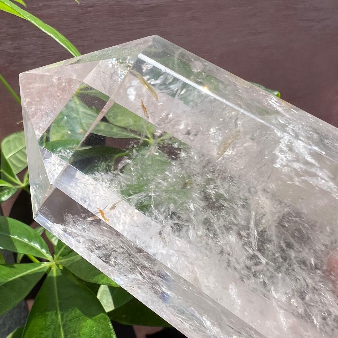 水晶 六角柱 虹入り ポイント 天然石 原石 パワーストーン