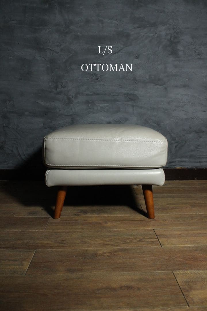 首都圏送無料〜IDC OTSUKA L/S 30万本革3人掛けソファ　オットマン