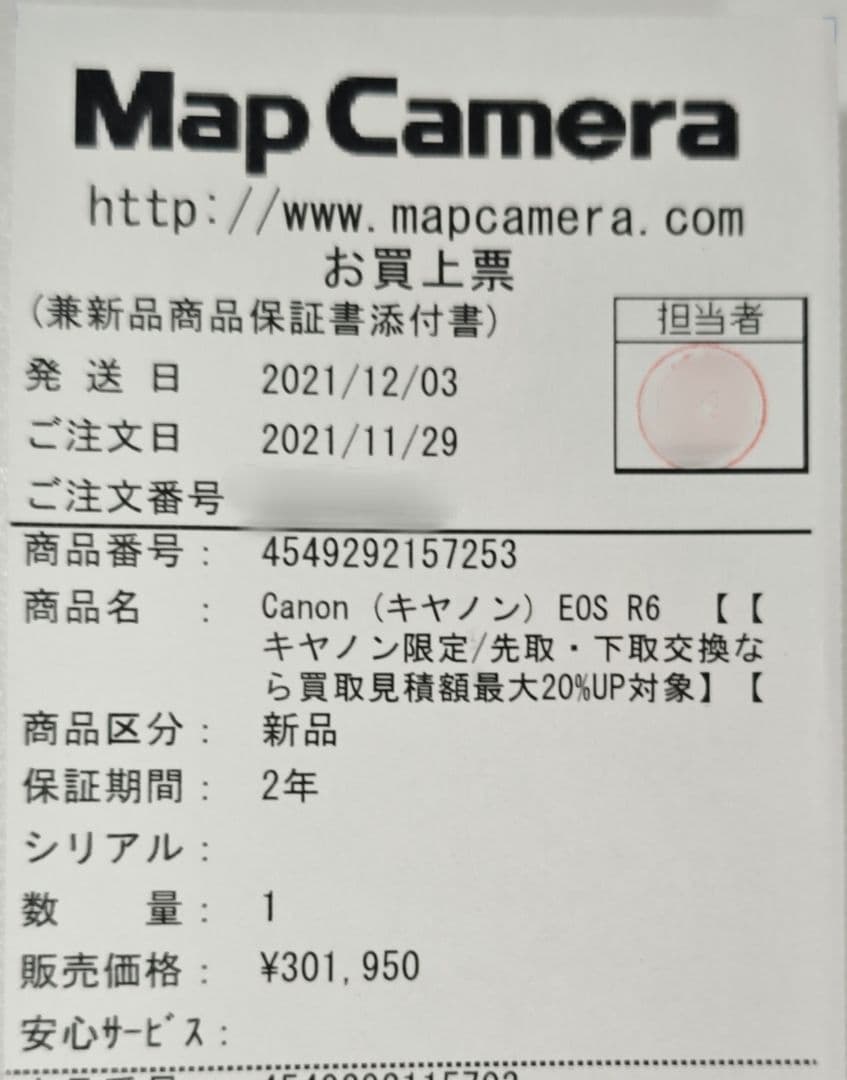 【美品・付属品あり】Canon EOS R6 ボディ 元箱あり 動作確認済
