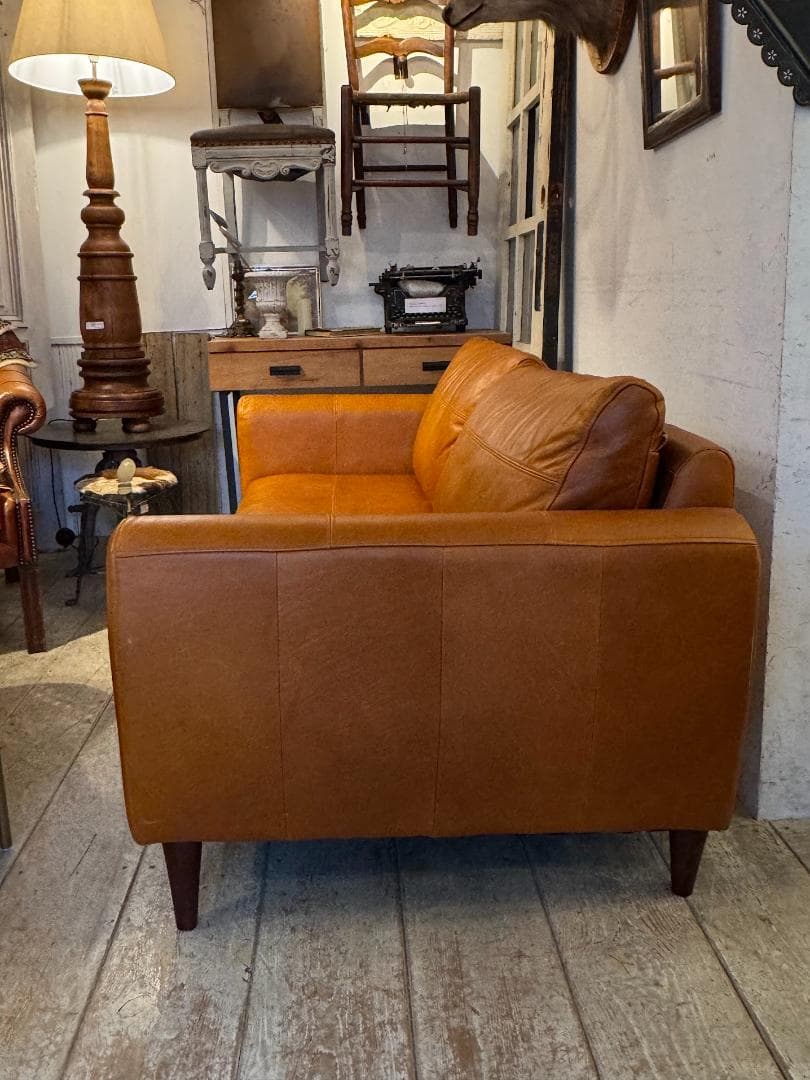 offer9　Richソファ　２.５P　総革張り　キャメルブラウン