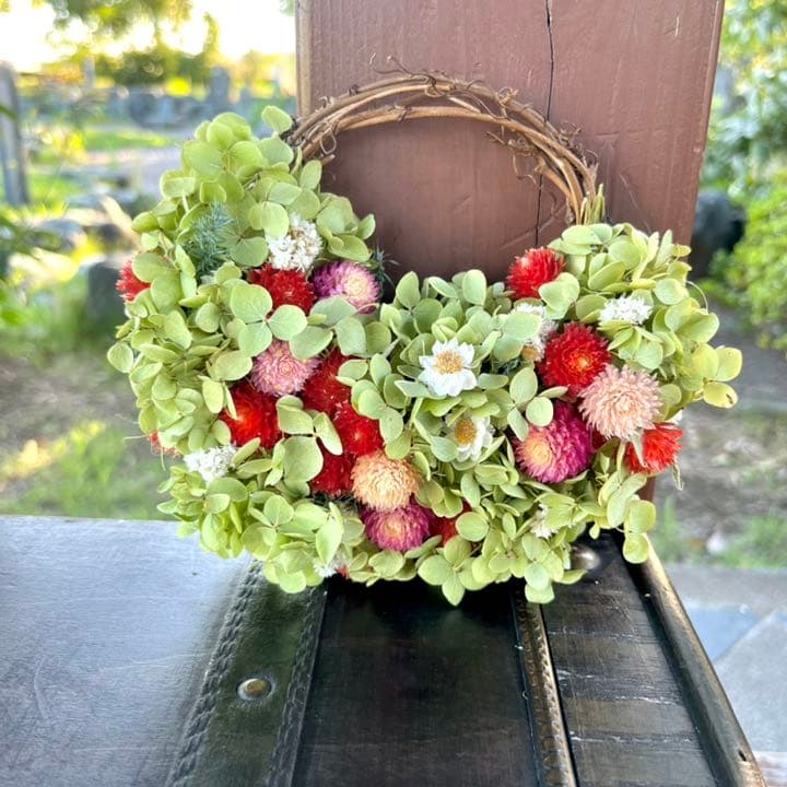 アナベル紫陽花　花畑リース