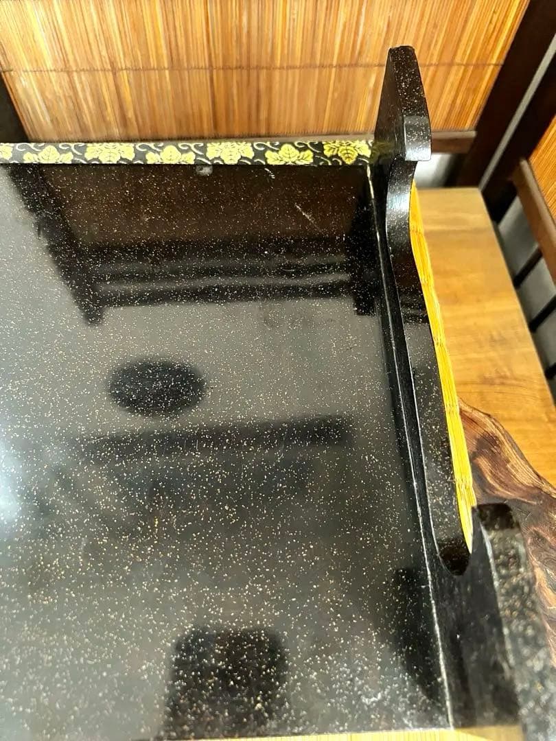 天然時代木 総梨地塗り 花台 香台 盆栽台 共箱付き