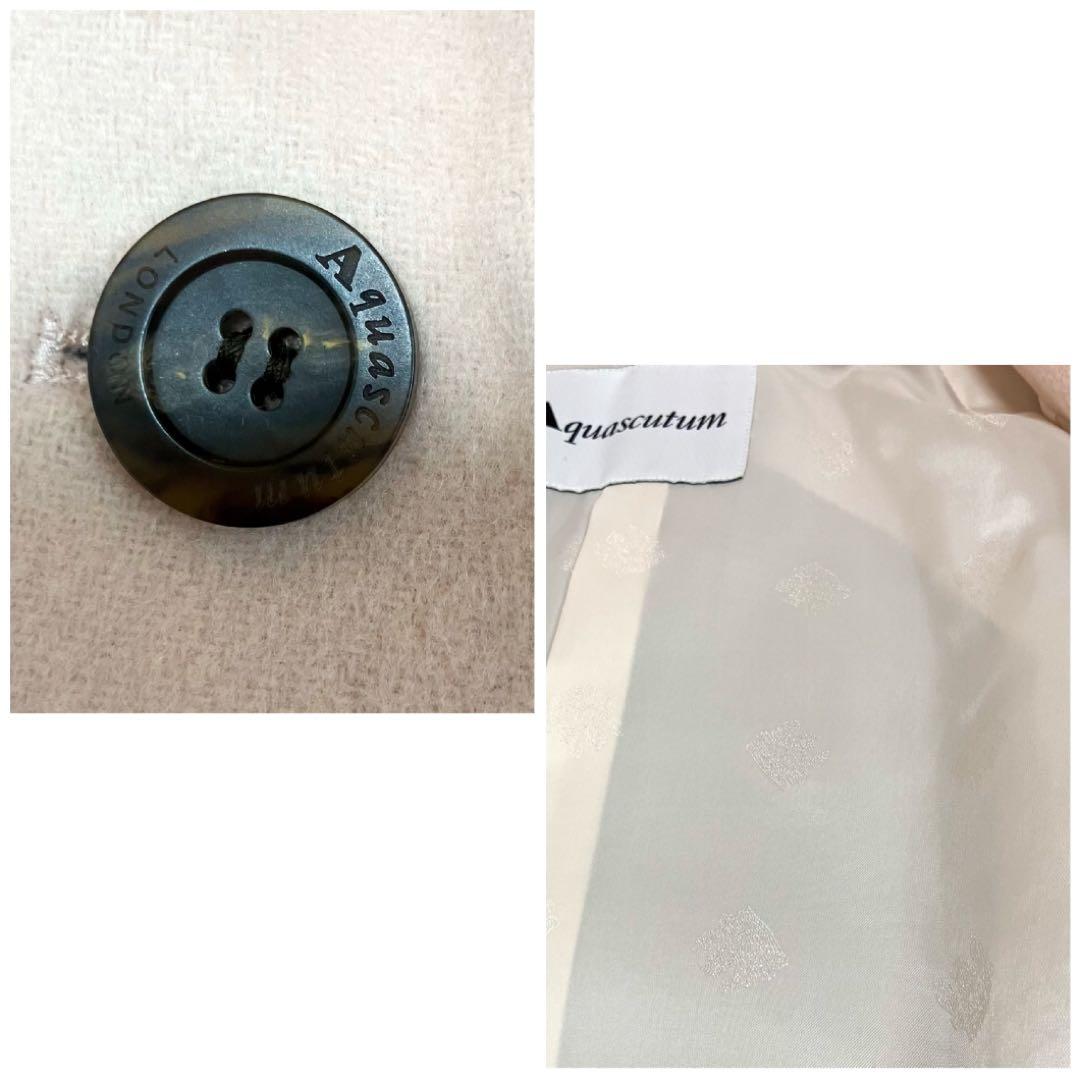 [美品] アクアスキュータム　現行品　ウールコート　ロング　パステルピンク　M