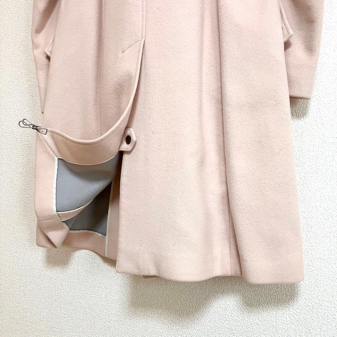 [美品] アクアスキュータム　現行品　ウールコート　ロング　パステルピンク　M