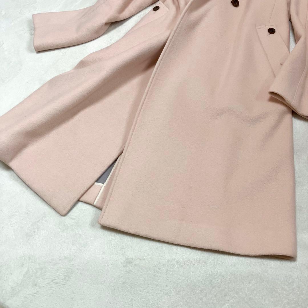 [美品] アクアスキュータム　現行品　ウールコート　ロング　パステルピンク　M