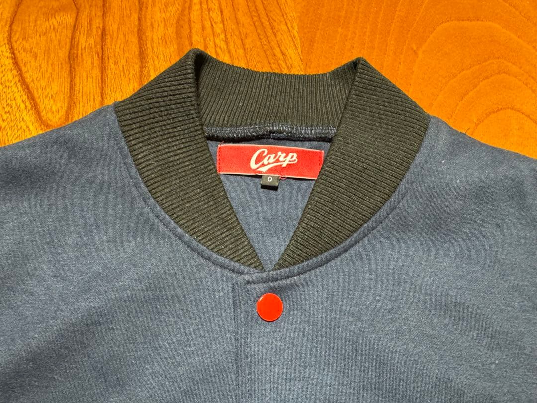 極美品 レアモデル 広島東洋カープ スウェット スタジャン ネイビー Oサイズ