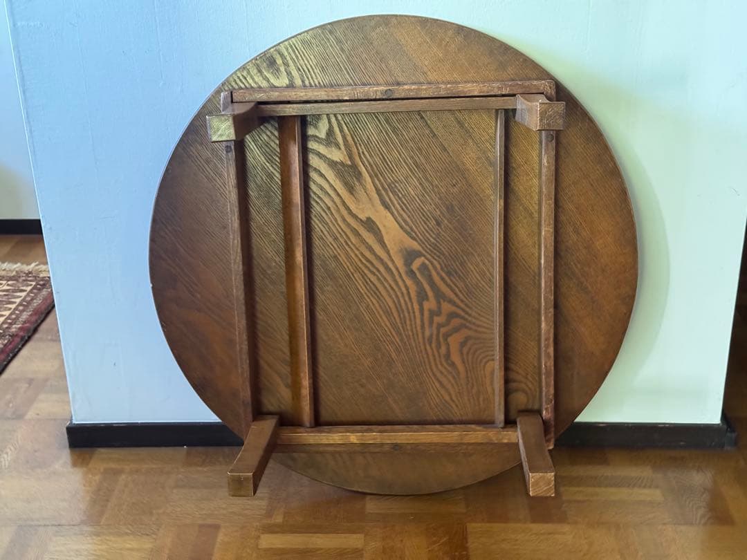 ちゃぶ台 昭和レトロ 木製 円形 ローテーブル 当時物