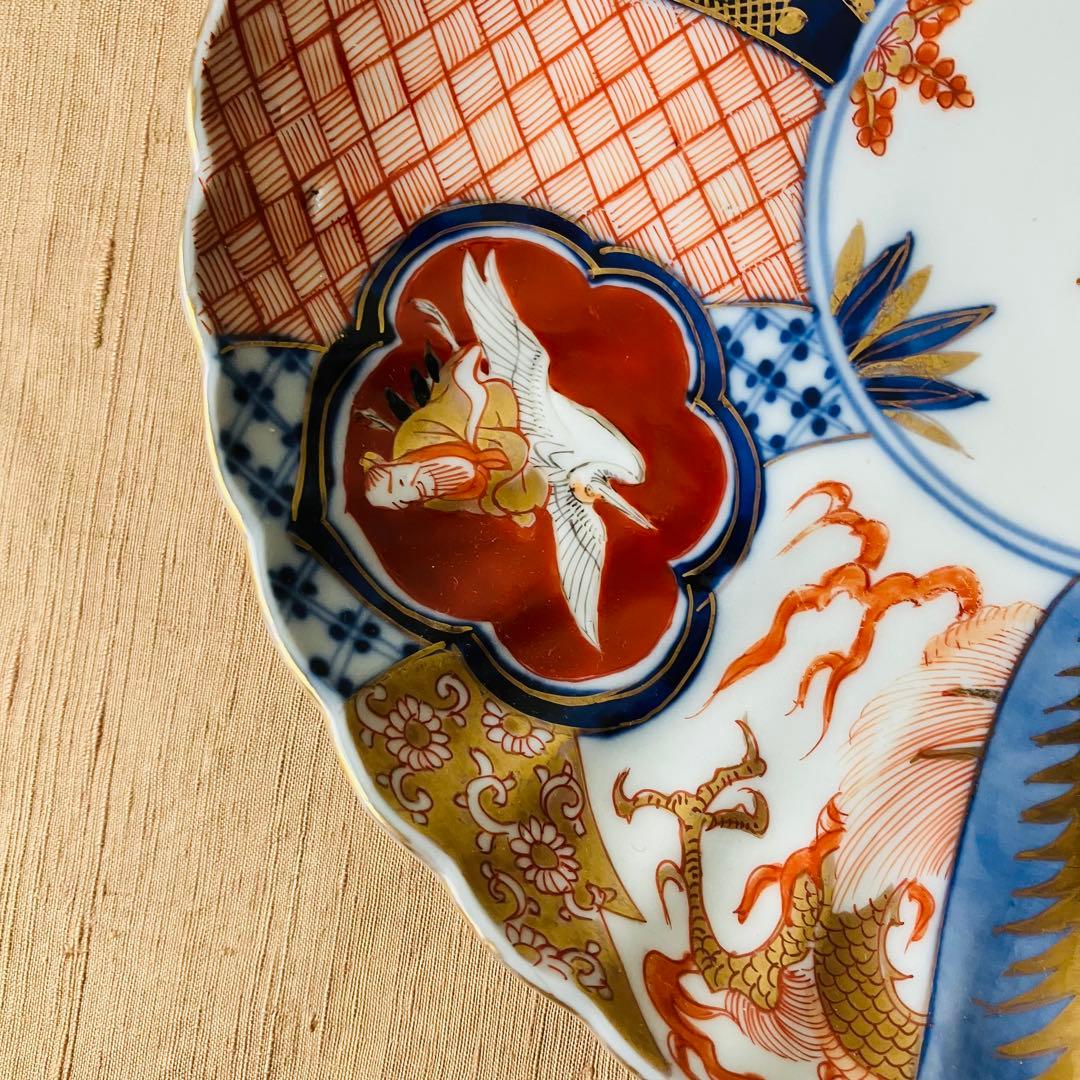 オールド深川製磁　皿　明治　大正　龍　鳳凰　松竹梅　古伊万里　ジャポニスム
