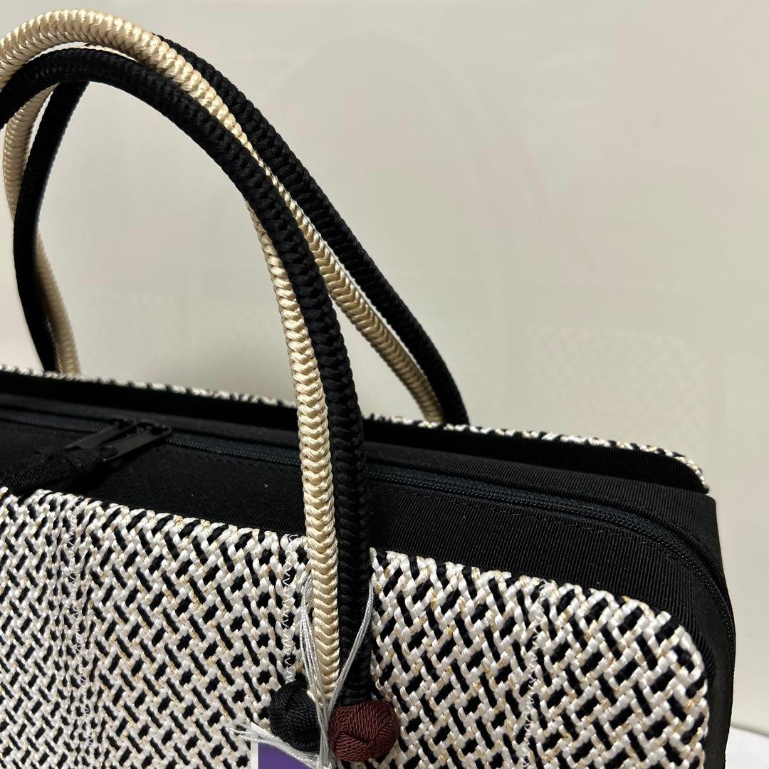 和装バック　利休バッグ　横長の型　小田巻付き　バッグ　組織り　衿秀　和想庵