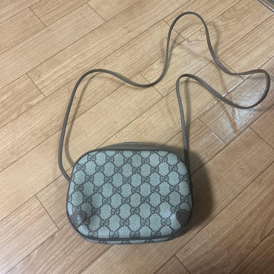 オールドグッチ GG 金具 レザー ショルダーバッグ シェリーライン