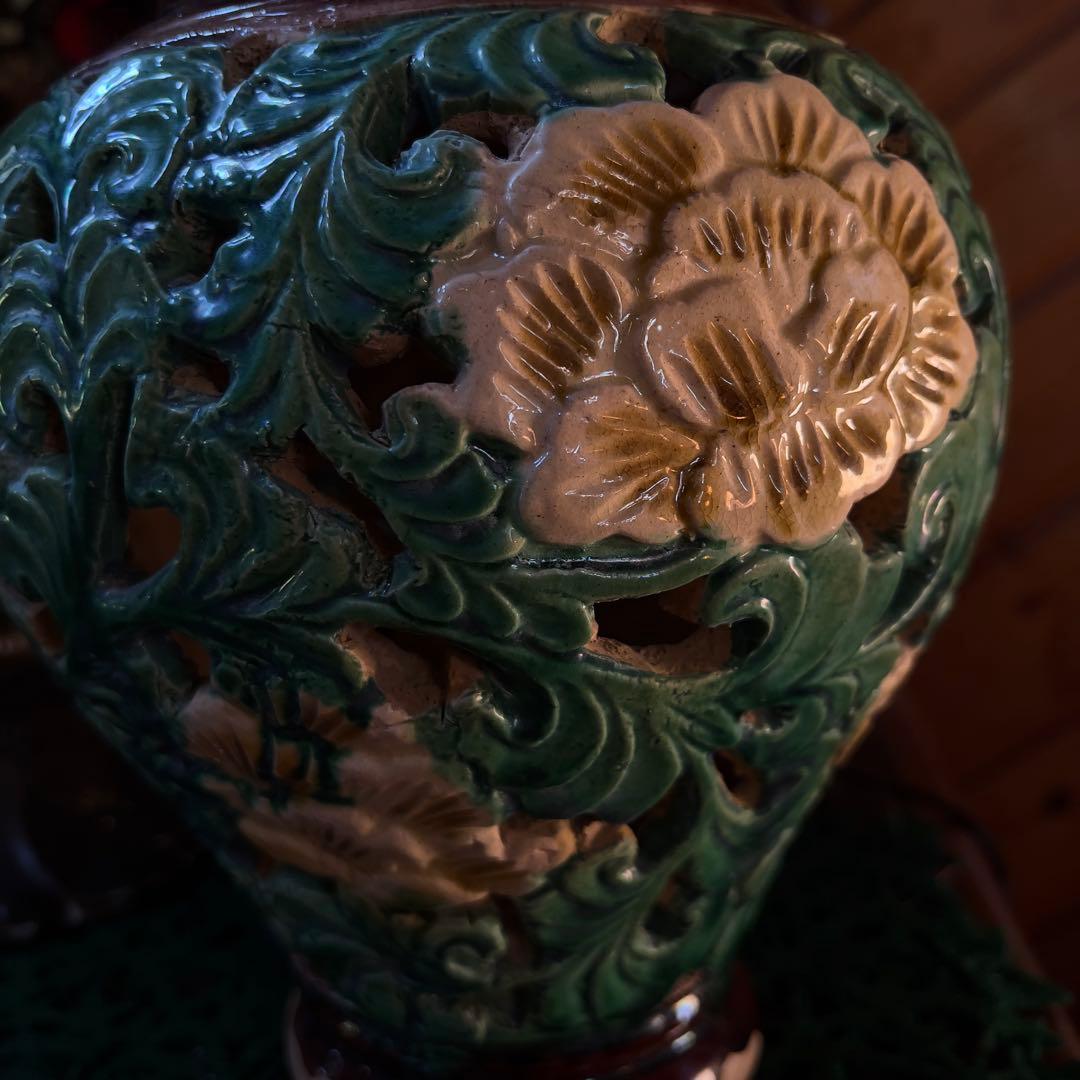 宋磁 宋三彩 中国 宋代 透かしあり 唐三彩