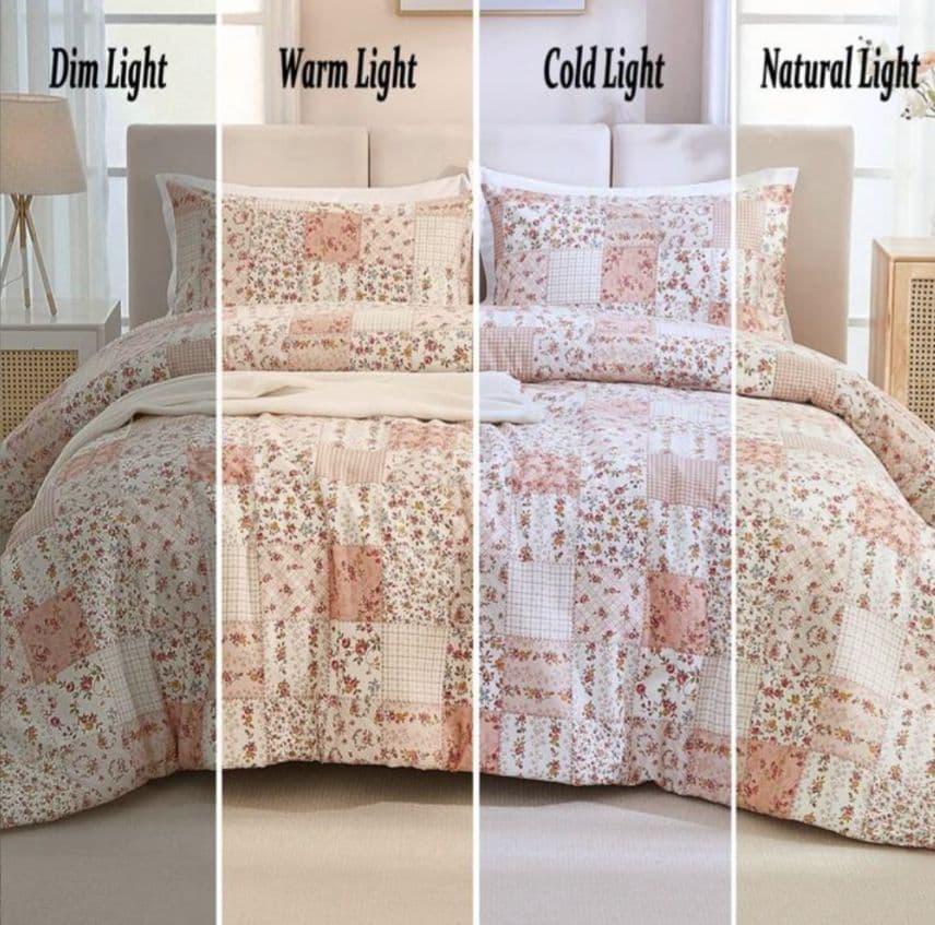 ＊新品＊枕＆ベッドカバーセット　綿100％ 可愛いパッチワーク風　キングサイズ