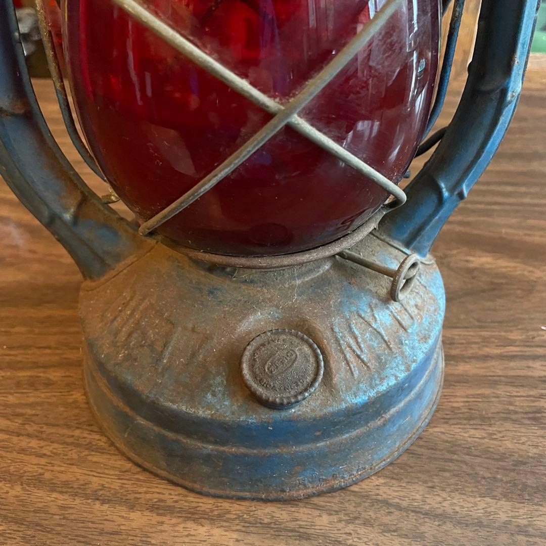 希少品！1900〜20年代〜デイツDIETZ 赤ガラスランタンUSA製ビンテージ