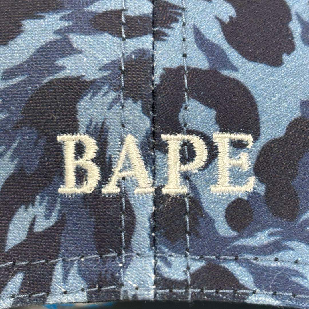 APE エイプ カモフラ キャップ 豹柄 レオパード フリーサイズ ブルー