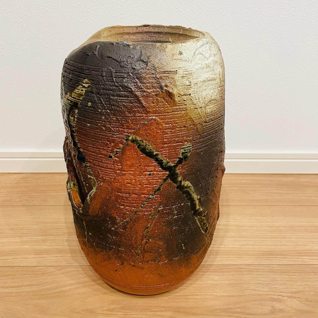 長期保管未使用品 信楽焼 つくばい 電動つくばい 竹柄杓 和風 通電確認済み