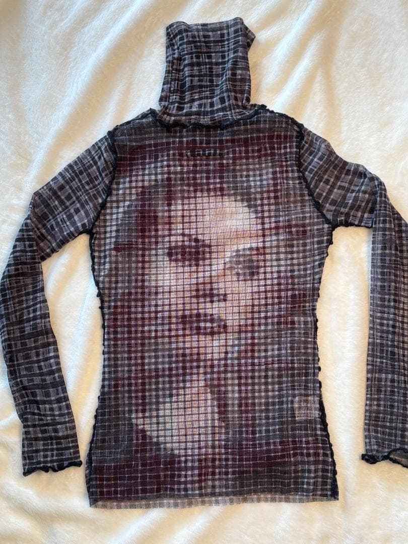 Jean-PaulGAULTIERFEMMEパワーネットフェイスプリント赤刺繍