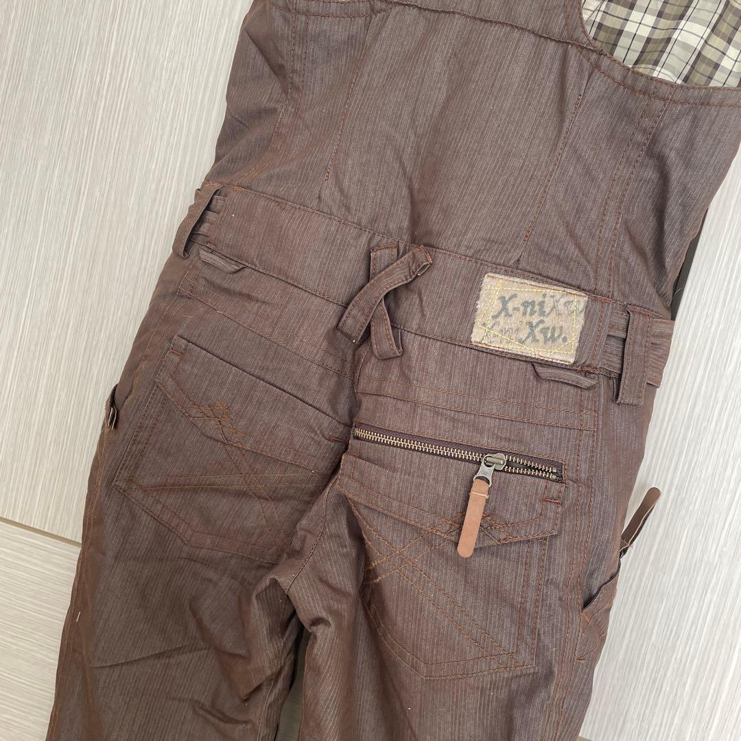 X-NiXダークブラウン スノーボードウェア チェック柄