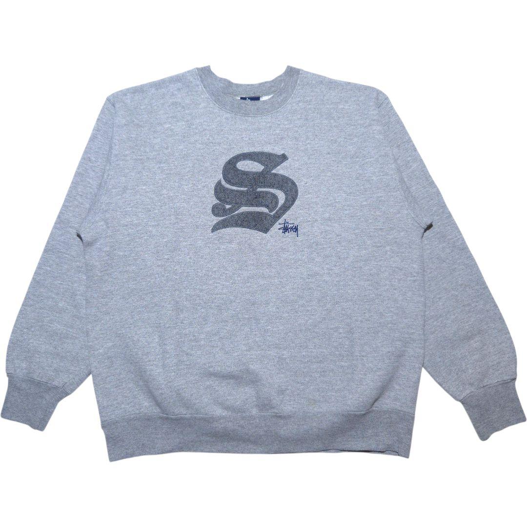 90s STUSSY USA製 ビッグロゴ刺繍スウェット ステューシー