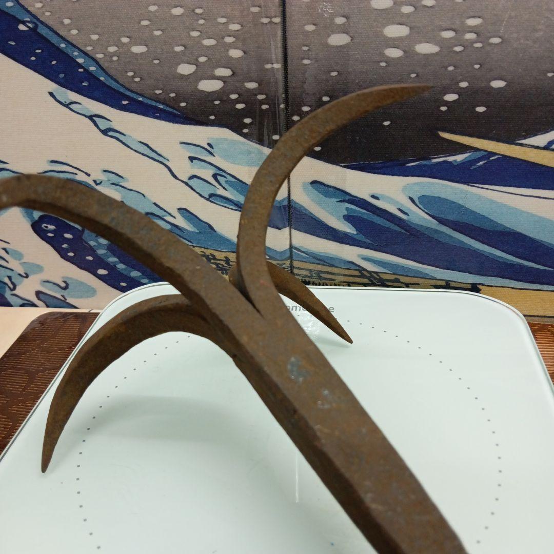 江戸時代忍者七つ道具Ninja海外コレクター向き稀少レア重厚古鉄製鉄鈎鈎縄当時物